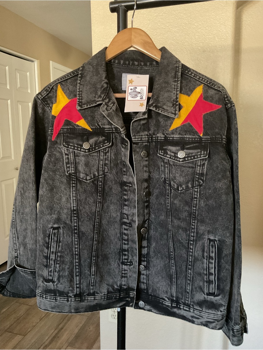 🌞✨AZThriftsoul Summer Reset Sale!⭐️🌵 Black AZ Flag Upcycled Jean jacket